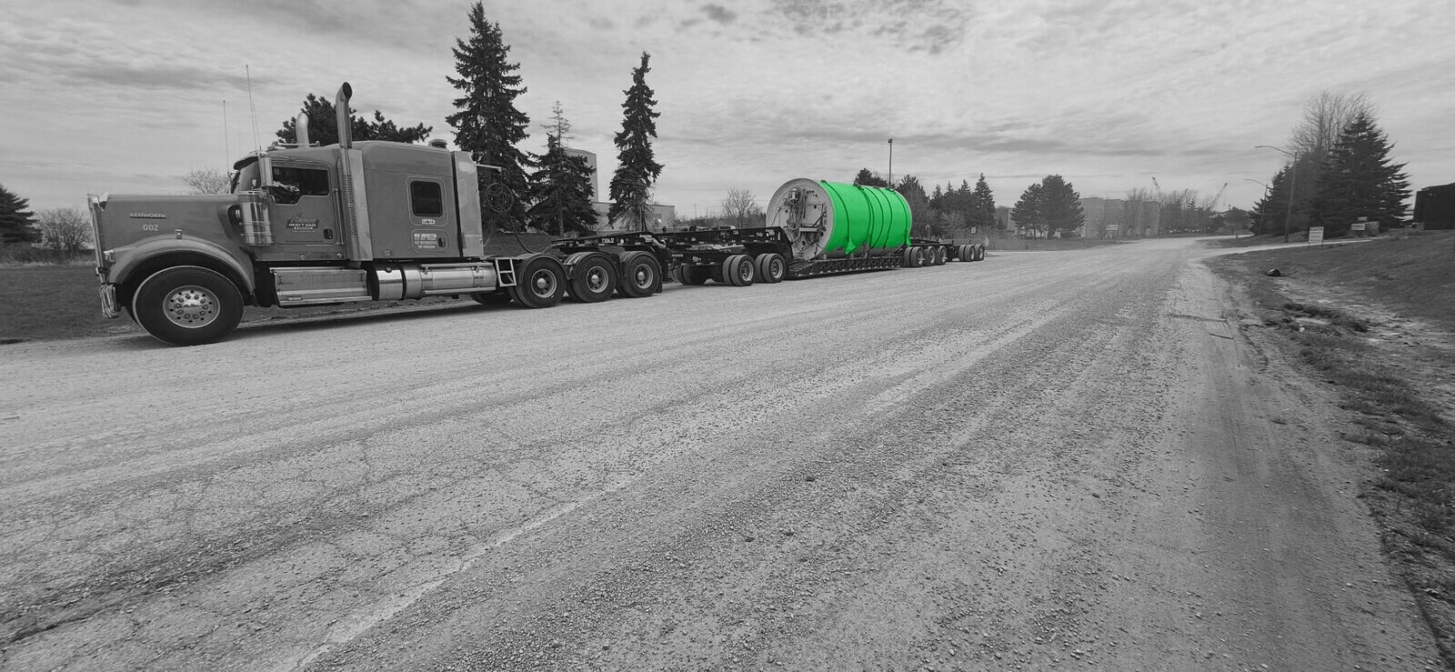 Tunnel boring machine component in transit
