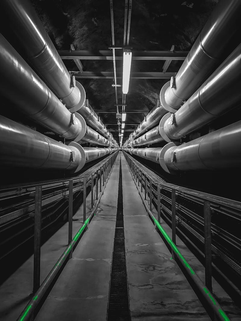 Pipeline components on a flatbed